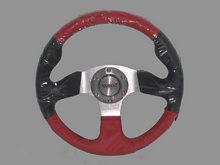 Рулевое колесо R-1 SPORT 4120 с переходником,красно-черный